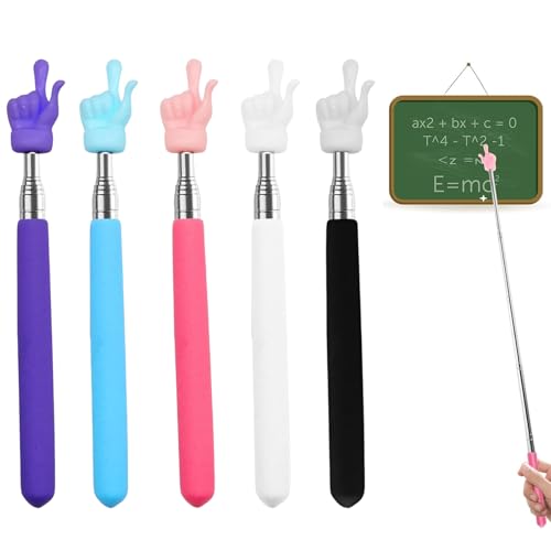 Zeigestab Ausziehbar, Teleskop Zeigestab, 5 Stück Bunte Fingerform Zeigestock Ausziehbar, Finger Pointer, Edelstahl Ausziehbar Lehrzeiger für Unterricht, Präsentationen, Vorträge Zeigestab Ausziehbar, Teleskop Zeigestab, 5 Stück Bunte Fingerform Zeigestock Ausziehbar, Finger Pointer, Edelstahl Ausziehbar Lehrzeiger für Unterricht, Präsentationen, Vorträge von PWCTNT