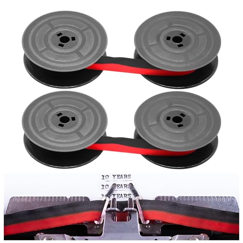 PWGHWG 2 Stück GR1 Schreibmaschinenband Rot und Schwarz Nylon Schreibmaschine Farbband Doppel Spule Farbband für Schreibmaschine Kompatibel mit Klassischen Modellen, Jeweils 7 Meter von PWGHWG