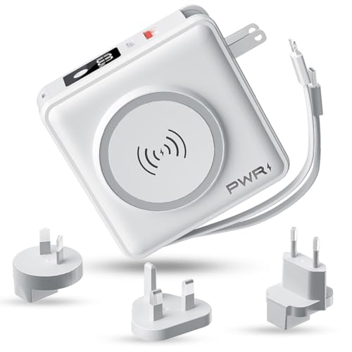 PWR Travel PRO 5 in 1 Power Bank - 5 in 1 PD 20W USB C Power Bank - 15W Schnellladung Kabelloses Tragbares Ladegerät - Reise Powerbank mit 10000mAh Akku - Kompatibel mit PWR Travel PRO 5 in 1 Power Bank - 5 in 1 PD 20W USB C Power Bank - 15W Schnellladung Kabelloses Tragbares Ladegerät - Reise Powerbank mit 10000mAh Akku - Kompatibel mit von PWRMobile