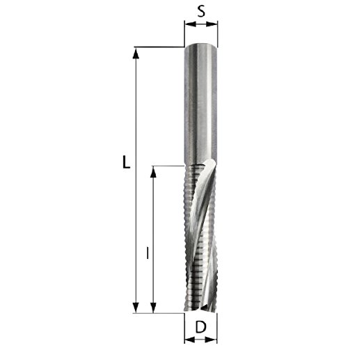 Schruppfräser Z3 VHW Oberfräser Schaftfräser Spiralnutfräser mit 3 Schneiden, VHM (D=6 S=6 l=22 L=60) von PWWU