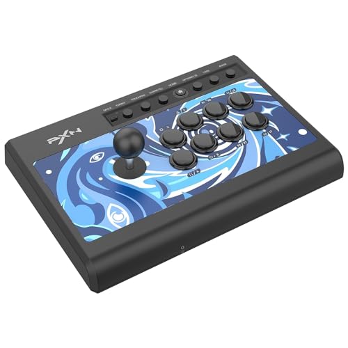 PXN-008 Fight Stick Joystick Arcade Fight Stick mit TURBO Makro Funktionen Plug and Play Arcade Fighting für PC, PS3, PS4, Xbox One Xbox Series X/S Android TV Box, N-Switch (PXN-008-Blau) von PXN