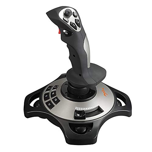 PXN-2113 USB Flight Stick PC Joystick Controller Simulator Gamepad Wired Gaming Control for Flight Stick Simulation Games, Advanced Throttle 4 Axis 8 Way HAT Switch, for Windows XP/VISTA/7/8/10 von PXN
