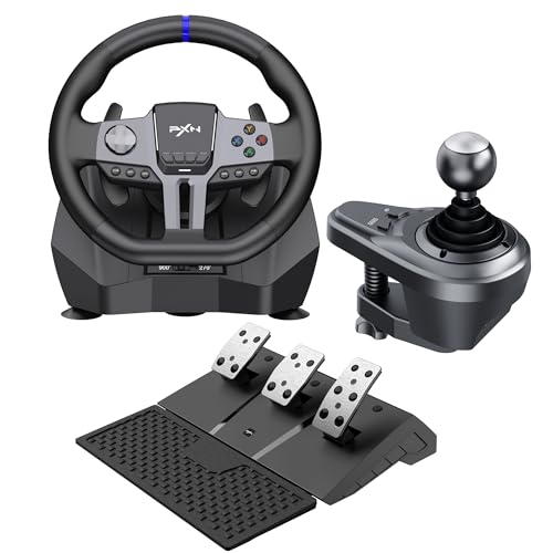 PXN V9 Gen 2 PC-Rennlenkrad mit Pedalen und Shifter, 270/900 Grad Drehung Racing Wheel, Magnetisches Encoder-Lenkrad für PC, PS4, Xbox One, Xbox Series X|S PXN V9 Gen 2 PC-Rennlenkrad mit Pedalen und Shifter, 270/900 Grad Drehung Racing Wheel, Magnetisches Encoder-Lenkrad für PC, PS4, Xbox One, Xbox Series X|S von PXN