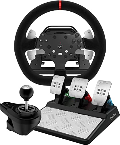 PXN V10 Driving Force Gaming Lenkrad mit Pedalen und Schalthebel - Force Feedback Lenkräder mit 270/900° Lenkbereich, Tool App, Paddle Shifters, Rennlenkrad für PC, PS4 and Xbox PXN V10 Driving Force Gaming Lenkrad mit Pedalen und Schalthebel - Force Feedback Lenkräder mit 270/900° Lenkbereich, Tool App, Paddle Shifters, Rennlenkrad für PC, PS4 and Xbox von PXN
