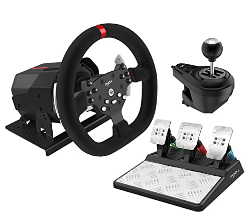 PXN V10 Gaming Racing Lenkrad und Pedale, Zahnradschieber mit treibender Kraft -Feedback, 270/900 Grad Rotation, kompatibel mit Windows PC, PS4, Xbox One, Xbox Series von PXN