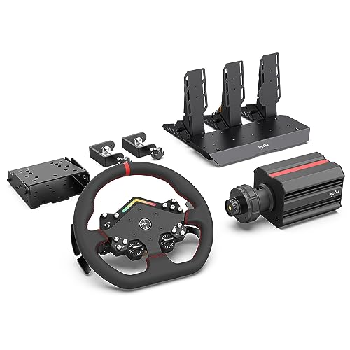 PXN V12 Lite Lenkrad mit Pedalen, Direktantrieb Lenkrad with 6 Nm Drehmoment, Gaming Lenkrad PC, FFB Lenkrad for PS4, PC, Xbox One, Xbox Series X/S von PXN