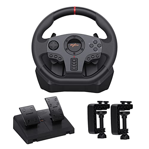 PXN V900 Gaming Lenkrad mit Pedalen, 270/900° Lenkrad mit Vibrationen Feedback, PC Lenkrad, Rennlenkrad, Lenkrad für PC, PS3, PS4, Xbox One, Xbox Series X/S, Switch PXN V900 Gaming Lenkrad mit Pedalen, 270/900° Lenkrad mit Vibrationen Feedback, PC Lenkrad, Rennlenkrad, Lenkrad für PC, PS3, PS4, Xbox One, Xbox Series X/S, Switch von PXN