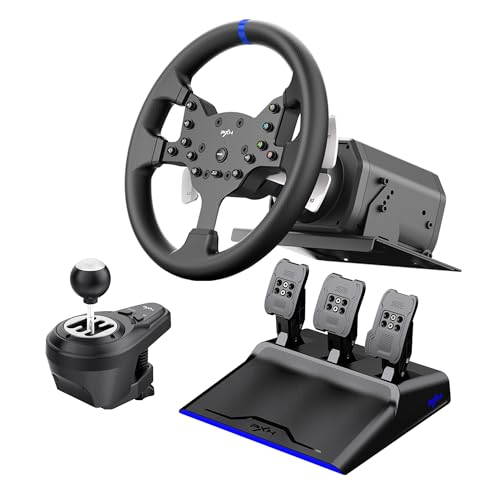 PXN V99 PC Racing Wheel mit Pedalen und Shifter, 3NM Force Feedback Lenkrad für Xbox One, Xbox Series X/S,PC, PS4 von PXN