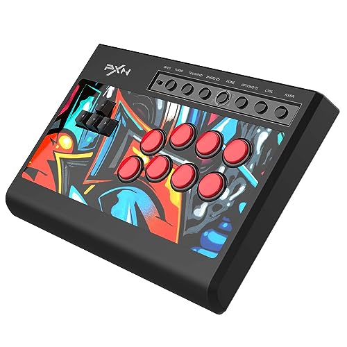 PXN X8 Arcade Fight Stick - Arcade Stick mit tastaturähnlichen Richtungstasten, Blue-Switch-Mechaniktasten, Turbo-Funktion - Arcade-Kampf Controller für PC, PS3, PS4, Xbox und Switch von PXN