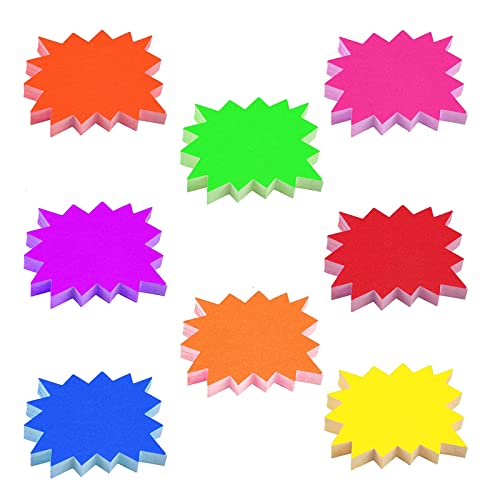 80 Stück Fluoreszierend Preisschilder,Preisschild Starburst Zeichen Verkaufsschilder,Fluoreszierende Starburst Zeichen für Ladengeschäft Party Favors von PXRLMYF