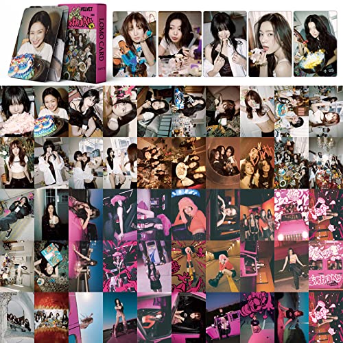 PYAJUU Red Velvet Photo Cards 55pcs Red Velvet Birthday Photocard KPOP Red Velvet Birthday LOMO Cards Red Velvet Merch Gift for Fans Daughter Birthday Postcards von PYAJUU
