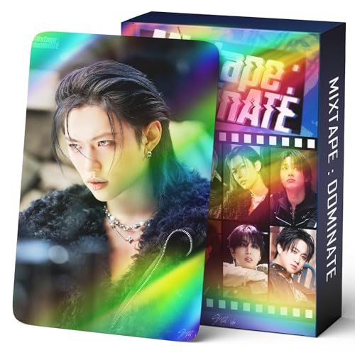 Stray Kids Laser Photocard 55pcs Stray Kids Album Photocard Kpop Straykids Mixtape:Dominate Photo Cards HOP Album Card Gift for Fans Felix Photo Cards Bangchan Greeting Card Hyundai Postcard von PYAJUU
