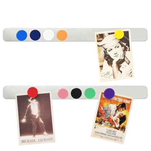 PYJLBX Magnettafel Memoboard Selbstklebend Magnetleiste, Pinnwand Magnetisch Magnetwand Magnettafel Küche, Kleine Edelstahl Metallband Magnettafeln mit 10 Starke Magnete für Fotos Dokumente, 2 Stück von PYJLBX