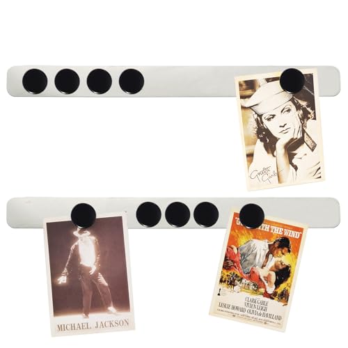 PYJLBX Magnettafel Pinnwand Magnetisch Magnetwand Magnetleiste Selbstklebend Memoboard, Klein Edelstahl Magnettafel Küche Metallband Magnettafeln mit 10 Schwarz Magnete für Büro Küche Fotowand,2 Stück von PYJLBX