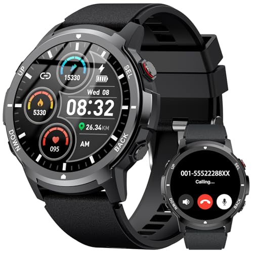 PYRODUM Smartwatch Herren, 1,43'' AMOLED Fitnessuhr,5ATM Wasserdicht Militär Smart Watch mit Blutdruck-/Herzfrequenz/Schlafmonitor,110+ Sportmodi Sportuhr, Robuste Uhren Herren für Android iOS PYRODUM Smartwatch Herren, 1,43'' AMOLED Fitnessuhr,5ATM Wasserdicht Militär Smart Watch mit Blutdruck-/Herzfrequenz/Schlafmonitor,110+ Sportmodi Sportuhr, Robuste Uhren Herren für Android iOS von PYRODUM