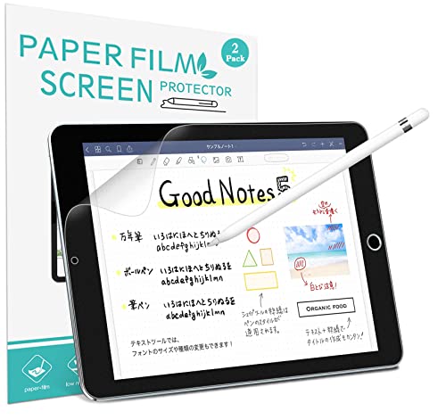 PYS (2 Stück Papier Schutzfolie für 9,7 Zoll iPad 5. 6. iPad Air 1./2. 9,7" iPad Pro Matt Papierfolie zum Zeichnen, Schreiben, Notizen, fühlt sich an wie auf Papier von PYS