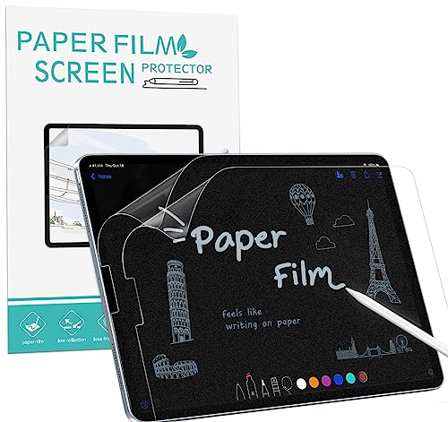 PYS 2 Stück Papier Schutzfolie für iPad Pro 12,9" 2022 2021 2020 2018 3. 4. 5. 6. Generation Matte Papierfolie zum Zeichnen Schreiben Notizen machen wie auf Papier von PYS
