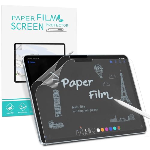 PYS 2 Stück Papier Schutzfolie für 2024 iPad Pro 11" M4 & 11" iPad Air M2 Papierfolie zum Zeichnen Schreiben Notizen machen wie auf Papier von PYS