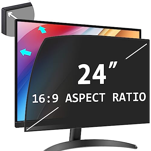 PYS 24 Zoll Blickschutzfolie für 16:9 Ultra-Slim Bezel Monitor Selbstklebend Abnehmbar Blickschutzfilter Blendfrei Blaulicht Blocking Bildschirm Schutzfolie von PYS