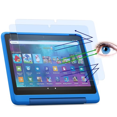 PYS Anti Blaulicht Schutzfolie für Fire HD 10 Kids Tablet Anti Glare Kratzfest Blaulichtblock um Augen zu Schutzen 2 Stück von PYS