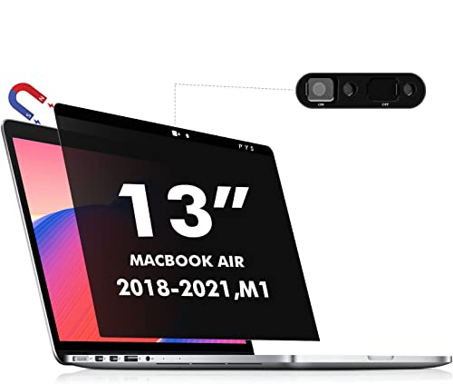 PYS Sichtschutz für MacBook Air 13 Zoll (33 cm), kompatibel mit MacBook Air 13.3 Zoll (2018–2021: A1932, A2179, A2337), blendfrei, Webcam-Abdeckung, Schieber, ultradünn, leicht anzuziehen von PYS