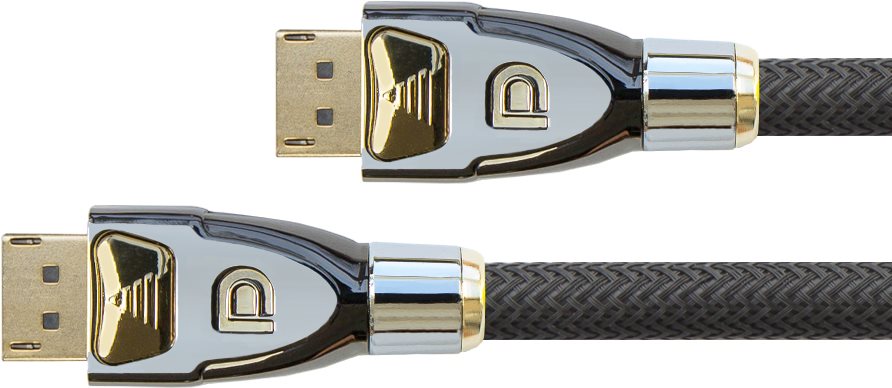 Anschlusskabel DisplayPort 1.2, 4K2K / UHD, Stecker inkl. Verriegelungsschutz, vergoldet, OFC, Nylongeflecht schwarz, 1m, PYTHON� Series (GC-M0070) von PYTHON