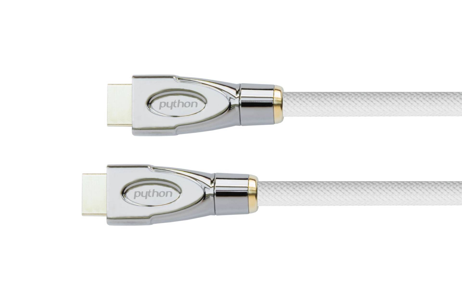 Anschlusskabel HDMI® 2.0 Kabel 4K2K / UHD 60Hz, 24K , Nylongeflecht weiß, 2m von PYTHON