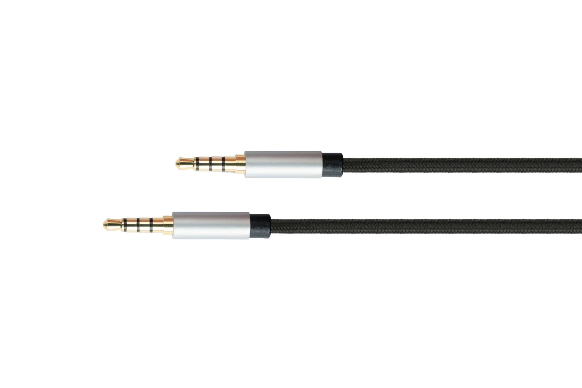 Audio Anschlusskabel High-Quality, 4-poliger 3,5mm Klinkenstecker beidseitig, Textilmantel, schwarz, 1,5m Audio Anschlusskabel High-Quality, 4-poliger 3,5mm Klinkenstecker beidseitig, Textilmantel, schwarz, 1,5m von PYTHON