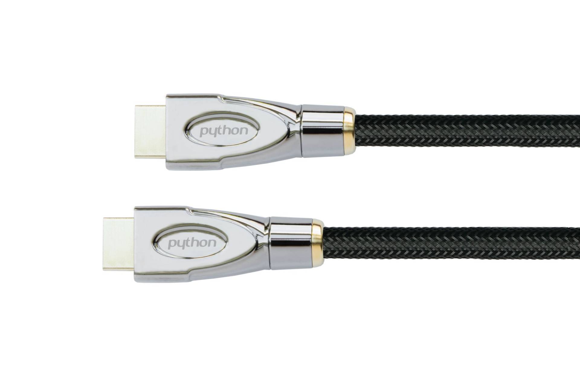 Ultra-High-Speed HDMI® 2.1 Kabel, 8K UHD-2 / 4K UHD, Vollmetallstecker, Nylongeflecht, schwarz, 3m von PYTHON