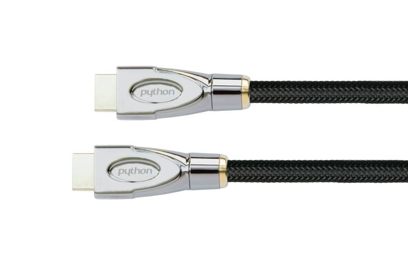 Ultra-High-Speed HDMI® 2.1 Kabel, 8K UHD-2 / 4K UHD, Vollmetallstecker, Nylongeflecht, schwarz, 3m von PYTHON