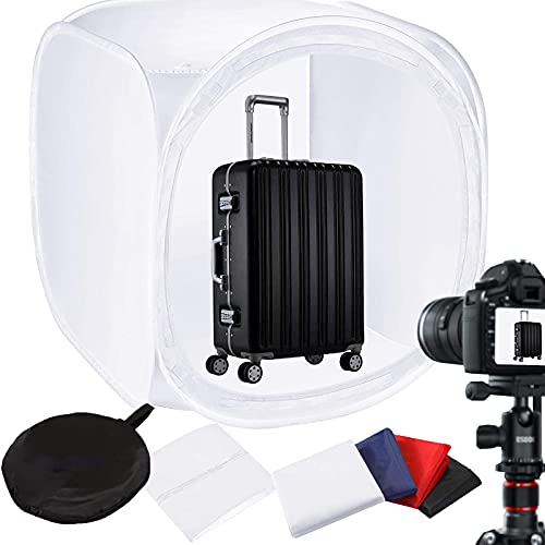 48 x 48 Zoll / 120 x 120 Photo Studio Vorhang Shooting Light Kit weiche Sicherheitsdiffusion mit 4 Farben Hintergründe Rot Dunkelblau Weiß Schwarz für Fotografie von PYXEL STUDIO