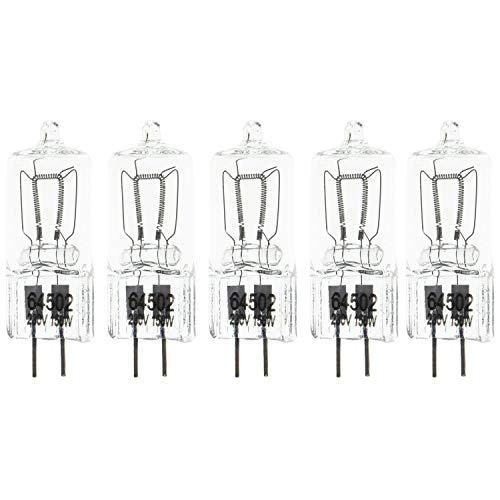 Pyxelstudio Halogen Glühlampe Halogenlampen Warmweiss Fresnel Tungsten Video Dauerlich Lampe 150W 3200K 230V GX6.35 Pack 5 von PYXEL