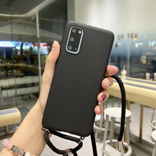 Für Samsung Galaxy S20 Ultra S10 E S8 S9 Plus Note 8 9 10 Pro A6 A7 A9 Crossbody Cover Lanyard Halskette Schultergurt Hülle, Schwarz, Für A6 2018 Für Samsung Galaxy S20 Ultra S10 E S8 S9 Plus Note 8 9 10 Pro A6 A7 A9 Crossbody Cover Lanyard Halskette Schultergurt Hülle, Schwarz, Für A6 2018 von PYYLTTP