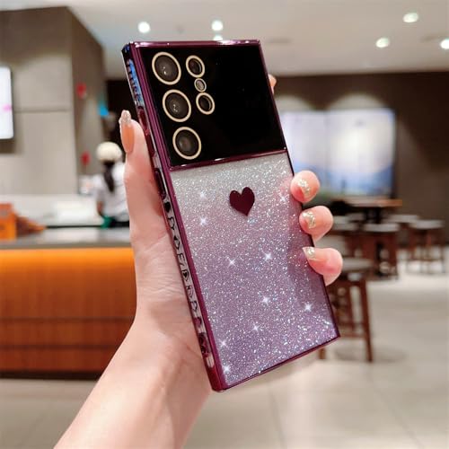 Glitzernde Love Heart Gradient-Hülle für Samsung Galaxy S25 S24 S22 Ultra S23 Plus S21 S20 FE A54 A53 A52 A15 A25, weiche TPU-Hülle, Lila, für Samsung A52 Glitzernde Love Heart Gradient-Hülle für Samsung Galaxy S25 S24 S22 Ultra S23 Plus S21 S20 FE A54 A53 A52 A15 A25, weiche TPU-Hülle, Lila, für Samsung A52 von PYYLTTP