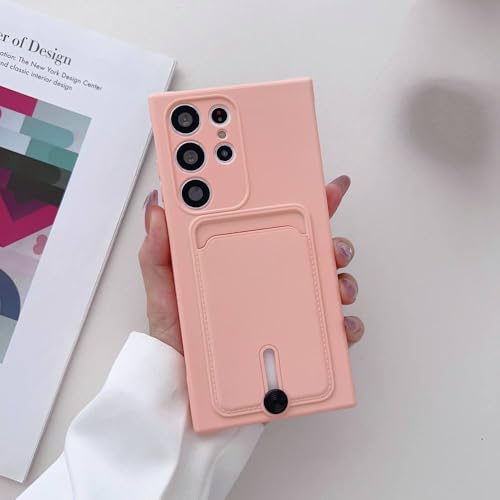Kartenfach-Slot-Paar-Candy-Hülle für Samsung Galaxy S25 S24 S23 S22 S21 S20 Ultra Plus FE A71 A55 A35 A32 A72, weiche TPU-Hülle, Pink Kartenfach-Slot-Paar-Candy-Hülle für Samsung Galaxy S25 S24 S23 S22 S21 S20 Ultra Plus FE A71 A55 A35 A32 A72, weiche TPU-Hülle, Pink von PYYLTTP