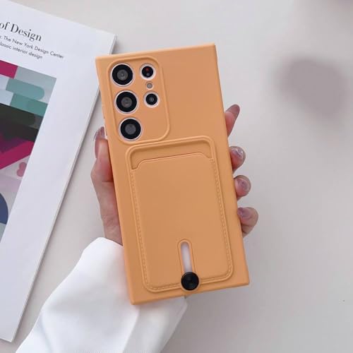 Kartenfach-Slot-Paar-Candy-Hülle für Samsung Galaxy S25 S24 S23 S22 S21 S20 Ultra Plus FE A71 A55 A35 A32 A72 Weiche TPU-Hülle, Orange Kartenfach-Slot-Paar-Candy-Hülle für Samsung Galaxy S25 S24 S23 S22 S21 S20 Ultra Plus FE A71 A55 A35 A32 A72 Weiche TPU-Hülle, Orange von PYYLTTP