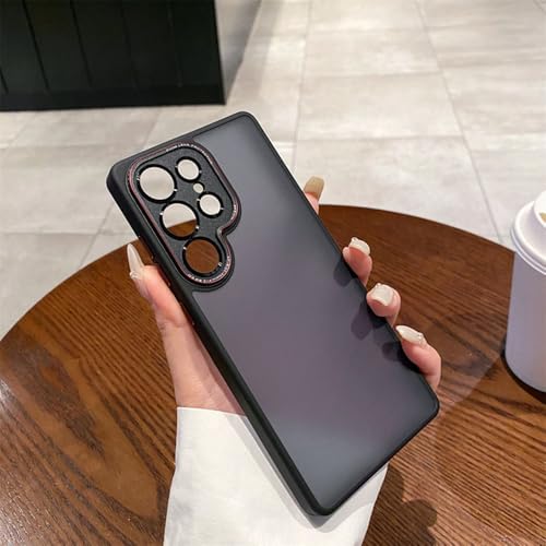 Luxuriöse, Matte Hartschale für Samsung Galaxy S25 Ultra S24 Plus, mattierter Kameraschutz, ultradünne, stoßfeste Abdeckung für S25Plus, Schwarz, für Samsung S24 Luxuriöse, Matte Hartschale für Samsung Galaxy S25 Ultra S24 Plus, mattierter Kameraschutz, ultradünne, stoßfeste Abdeckung für S25Plus, Schwarz, für Samsung S24 von PYYLTTP