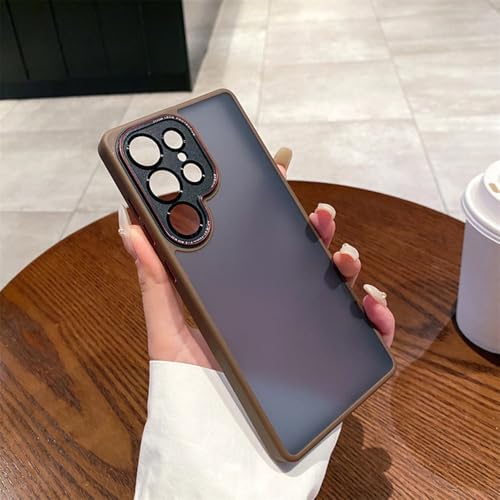 Luxuriöse, Matte Hartschale für Samsung Galaxy S25 Ultra S24 Plus, mattierter Kameraschutz, ultradünne, stoßfeste Abdeckung für S25Plus, braun, für Samsung S25 Plus Luxuriöse, Matte Hartschale für Samsung Galaxy S25 Ultra S24 Plus, mattierter Kameraschutz, ultradünne, stoßfeste Abdeckung für S25Plus, braun, für Samsung S25 Plus von PYYLTTP