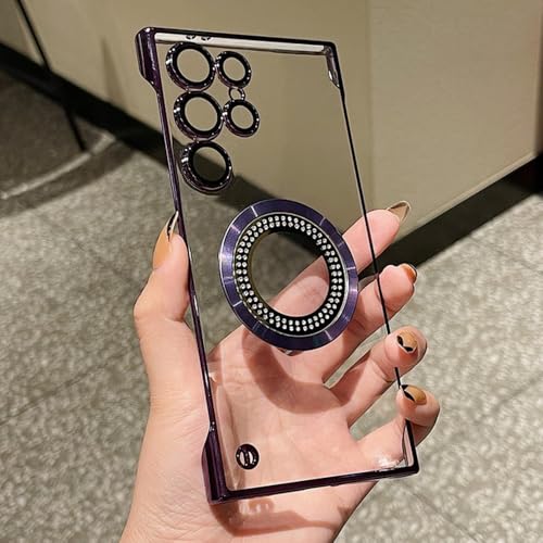 Luxuriöse, rahmenlose Hülle für Samsung Galaxy S24 S23 S22 Ultra Plus, dünne, transparente Hartschale zum Schutz des Kameraobjektivs, Lila, für Galaxy S22Ultra Luxuriöse, rahmenlose Hülle für Samsung Galaxy S24 S23 S22 Ultra Plus, dünne, transparente Hartschale zum Schutz des Kameraobjektivs, Lila, für Galaxy S22Ultra von PYYLTTP