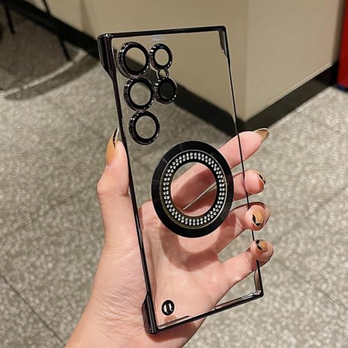 Luxuriöse, rahmenlose Hülle für Samsung Galaxy S24 S23 S22 Ultra Plus, dünne, transparente Hartschale zum Schutz des Kameraobjektivs, Schwarz, für Galaxy S22Plus Luxuriöse, rahmenlose Hülle für Samsung Galaxy S24 S23 S22 Ultra Plus, dünne, transparente Hartschale zum Schutz des Kameraobjektivs, Schwarz, für Galaxy S22Plus von PYYLTTP