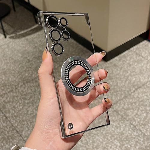 Luxuriöse, rahmenlose Hülle für Samsung Galaxy S24 S23 S22 Ultra Plus, dünne, transparente Hartschale zum Schutz des Kameraobjektivs, Silber, für Galaxy S23Plus Luxuriöse, rahmenlose Hülle für Samsung Galaxy S24 S23 S22 Ultra Plus, dünne, transparente Hartschale zum Schutz des Kameraobjektivs, Silber, für Galaxy S23Plus von PYYLTTP