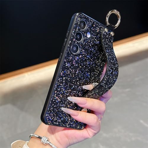 Luxuriöse Glitzer-Armbandhalterung für Samsung Galaxy S25 S24 S23 Ultra S21 S22 Plus Handschlaufe Stoßfeste Abdeckung, Schwarz, Für Samsung S22 Luxuriöse Glitzer-Armbandhalterung für Samsung Galaxy S25 S24 S23 Ultra S21 S22 Plus Handschlaufe Stoßfeste Abdeckung, Schwarz, Für Samsung S22 von PYYLTTP