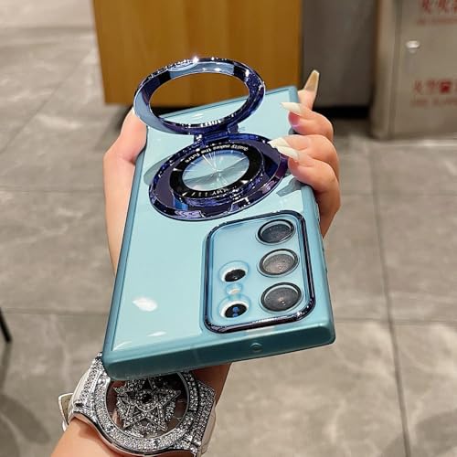 Luxuriöse Handyhülle mit transparenter Beschichtung und magnetischer Halterung für Samsung Galaxy S24 S23 S22 Ultra Plus, stoßfeste, weiche TPU-Hülle, Blau, für Galaxy S22Ultra Luxuriöse Handyhülle mit transparenter Beschichtung und magnetischer Halterung für Samsung Galaxy S24 S23 S22 Ultra Plus, stoßfeste, weiche TPU-Hülle, Blau, für Galaxy S22Ultra von PYYLTTP
