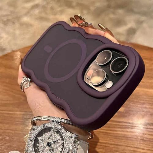 PYYLTTP Curly Border Wave Matte Hülle für iPhone 16 15 14 Pro Max Plus 12 13 Magnetische, mattierte, kabellose Ladehülle, schlanke Hülle, Lila, Für iPhone 15 Pro Max PYYLTTP Curly Border Wave Matte Hülle für iPhone 16 15 14 Pro Max Plus 12 13 Magnetische, mattierte, kabellose Ladehülle, schlanke Hülle, Lila, Für iPhone 15 Pro Max von PYYLTTP