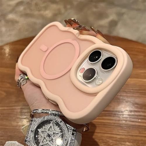 PYYLTTP Curly Border Wave Matte Hülle für iPhone 16 15 14 Pro Max Plus 12 13 Magnetische, mattierte, kabellose Ladehülle, schlanke Hülle, Pink, für iPhone 14 Plus PYYLTTP Curly Border Wave Matte Hülle für iPhone 16 15 14 Pro Max Plus 12 13 Magnetische, mattierte, kabellose Ladehülle, schlanke Hülle, Pink, für iPhone 14 Plus von PYYLTTP