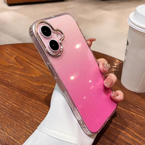 PYYLTTP Glitzerhülle mit Farbverlauf für iPhone 16 Pro Max 16 Plus, vergoldete Linsenschutzhülle für iPhone 11 12 13 14 15 Pro Max, Pink, für iPhone 15 Pro PYYLTTP Glitzerhülle mit Farbverlauf für iPhone 16 Pro Max 16 Plus, vergoldete Linsenschutzhülle für iPhone 11 12 13 14 15 Pro Max, Pink, für iPhone 15 Pro von PYYLTTP