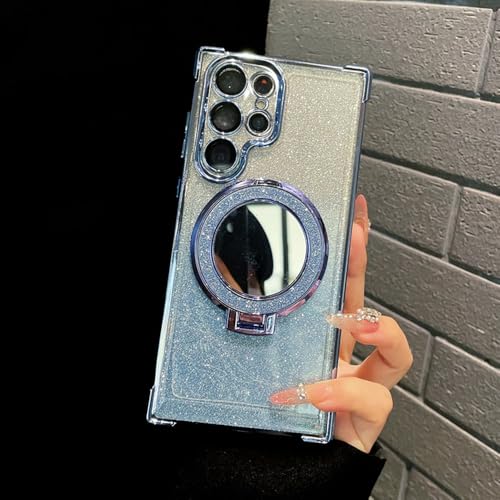 PYYLTTP Glitzernde magnetische Spiegel-Ständerhülle für Samsung S24 S23 S22 S21 S20 Note 20 10 Ultra Plus FE Stoßfeste Hülle, Blau, für S20 PYYLTTP Glitzernde magnetische Spiegel-Ständerhülle für Samsung S24 S23 S22 S21 S20 Note 20 10 Ultra Plus FE Stoßfeste Hülle, Blau, für S20 von PYYLTTP