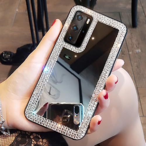 PYYLTTP Luxuriöse Glitzer-Diamant-Make-up-Spiegel-Handyhülle für Samsung S25 S24 S23 S22 S21 Ultra Plus FE Note 9 10 20 Strass-Cover, Weiß, Für Galaxy S23Ultra PYYLTTP Luxuriöse Glitzer-Diamant-Make-up-Spiegel-Handyhülle für Samsung S25 S24 S23 S22 S21 Ultra Plus FE Note 9 10 20 Strass-Cover, Weiß, Für Galaxy S23Ultra von PYYLTTP