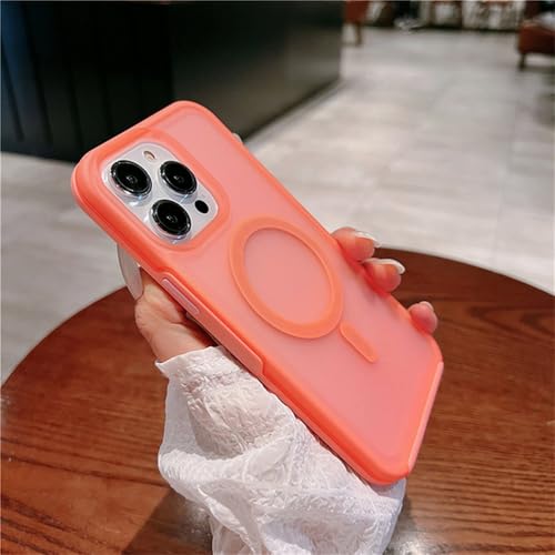 PYYLTTP Magnetische kabellose Ladehülle für iPhone 16 15 11 12 13 14 Pro Max XR XS 7 8 Plus SE Einfarbige stoßfeste Hülle, orange, für iPhone XR PYYLTTP Magnetische kabellose Ladehülle für iPhone 16 15 11 12 13 14 Pro Max XR XS 7 8 Plus SE Einfarbige stoßfeste Hülle, orange, für iPhone XR von PYYLTTP