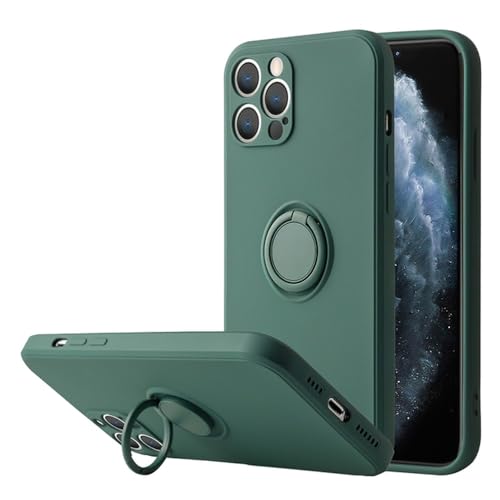PYYLTTP Magnetischer Ringhalter, flüssige Silikonhülle für iPhone 12 Mini 12 Pro 11 Pro XS Max XR X 10 6 6S 7 8 Plus, stoßfeste Hülle mit Ständer, grün, für iPhone 11Pro PYYLTTP Magnetischer Ringhalter, flüssige Silikonhülle für iPhone 12 Mini 12 Pro 11 Pro XS Max XR X 10 6 6S 7 8 Plus, stoßfeste Hülle mit Ständer, grün, für iPhone 11Pro von PYYLTTP
